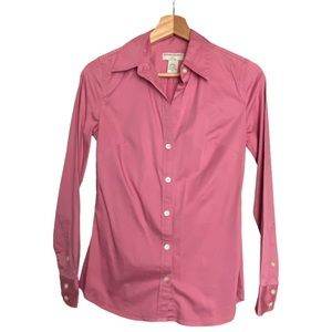 Banana Republic Fitted Cotton Poplin Stretch Button Down Collard Blouse XS (0-2)
